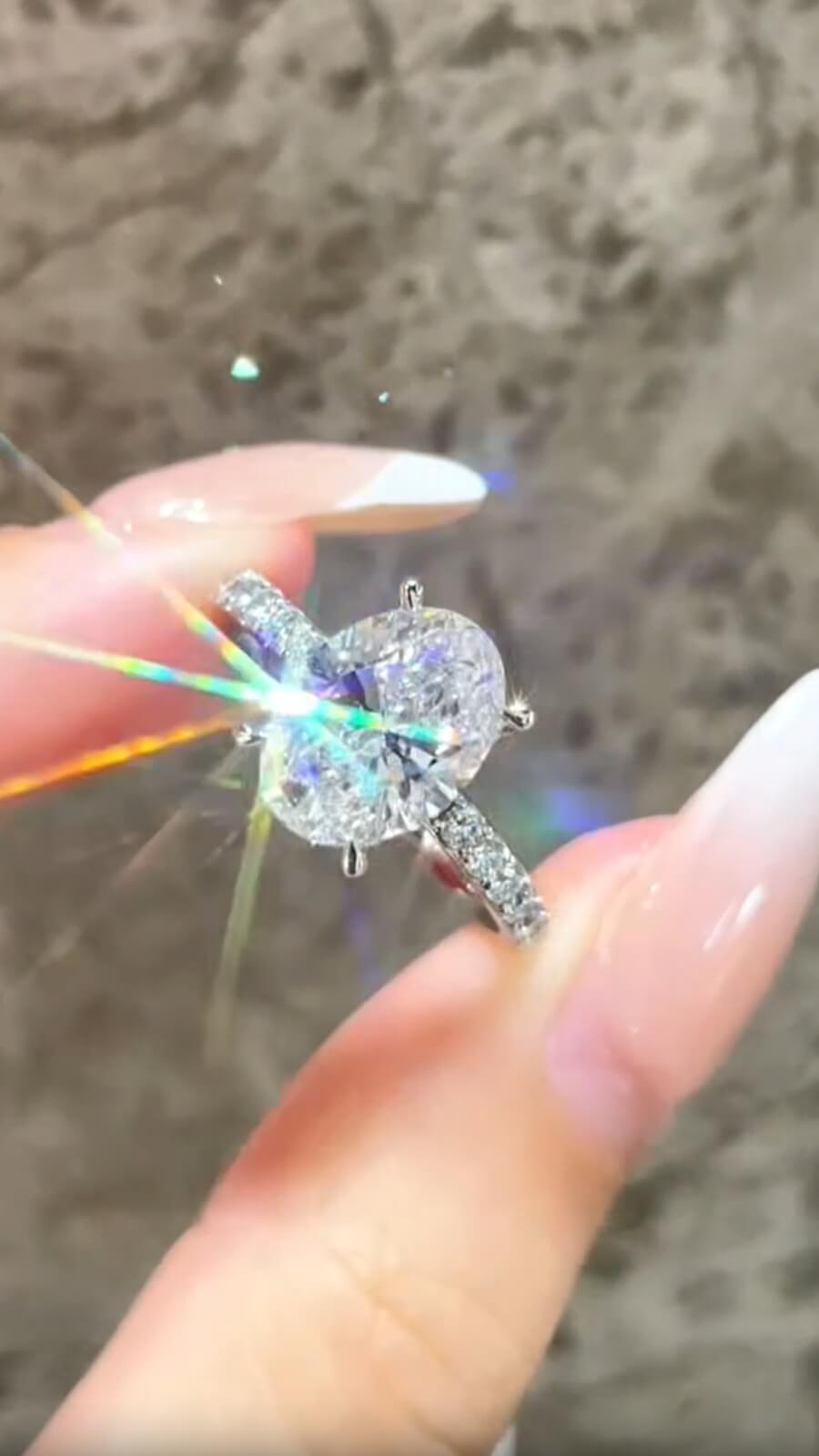 2.02ct Oval Lab Diamond Solitaire Ring – Four-Prong Setting | DE VS IGI Certified | PT950 Platinum | On Sale