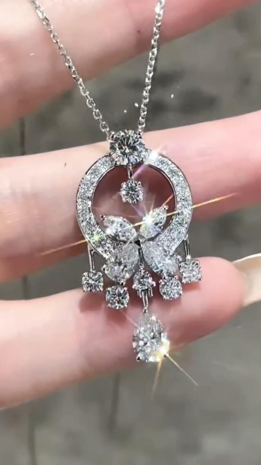 Full Pavé Lab Diamond Necklace – PT950 Platinum | Statement Design-4 | Now on Sale