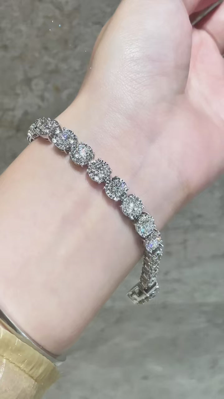 The Aurora Tennis Bracelet – Natural Diamonds, 0.05–0.32ct Stones | Custom Sizes