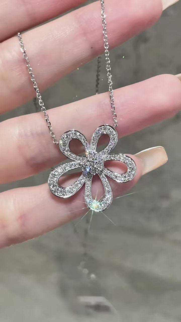 Full Pavé Lab Diamond Necklace – PT950 Platinum | Statement Design-1 | Now on Sale