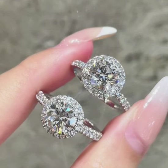 1.5ct Lab-Grown Diamond Ring Set – “The One” & Halo Design in PT950 Platinum | DE VVS Clarity | IGI Certified | Bundle Discount