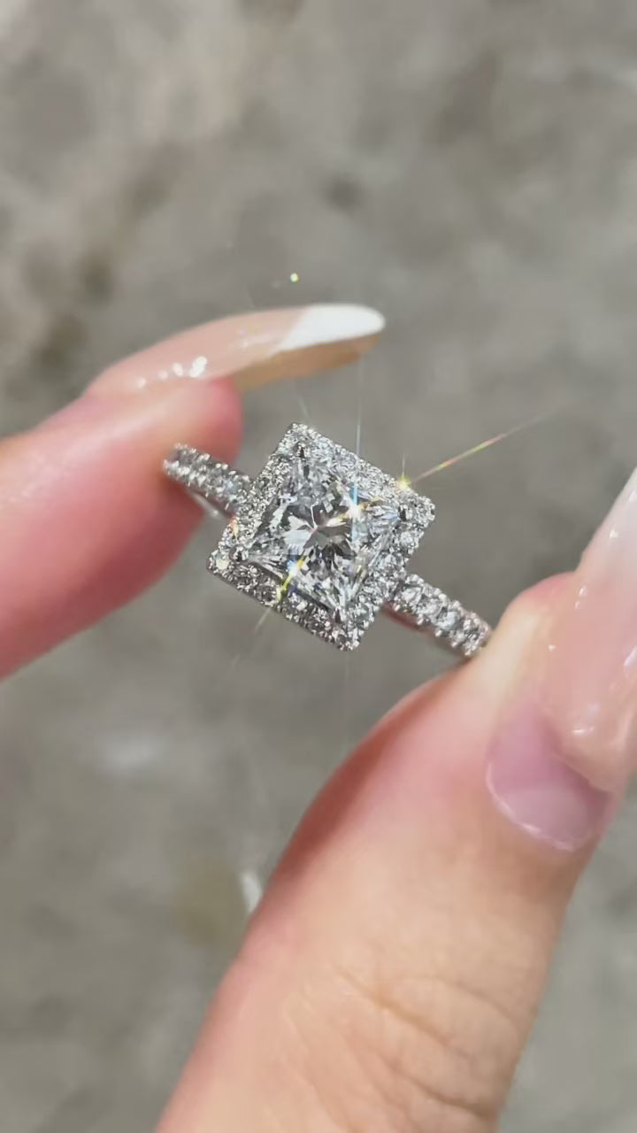 1.00ct Lab-Grown Diamond Style-Princess| IGI Certified | PT950 Platinum