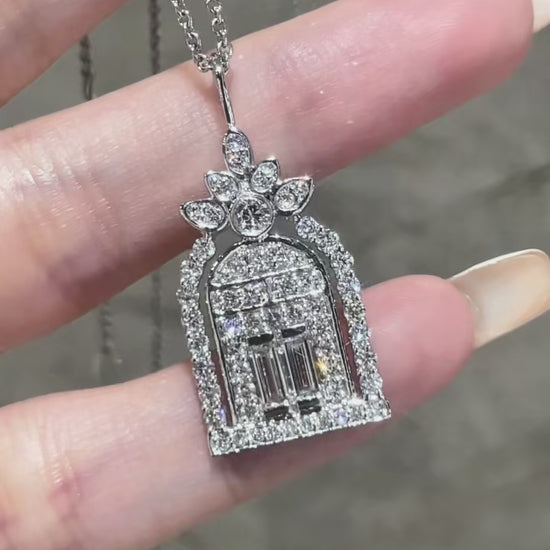 Full Pavé Lab Diamond Necklace – PT950 Platinum | Statement Design-2 | Now on Sale