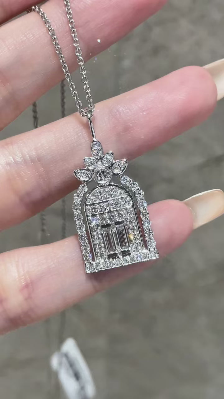 Full Pavé Lab Diamond Necklace – PT950 Platinum | Statement Design-2 | Now on Sale