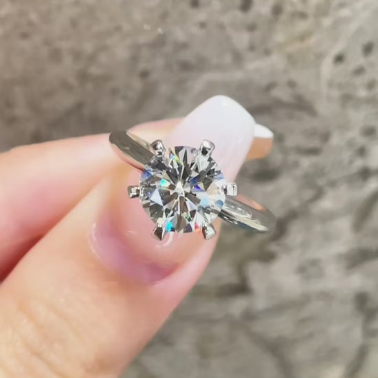 Tiffany-Style Lab Diamond Ring – Six Prong Setting | 1.0 / 1.5 / 2.0ct Options | IGI Certified