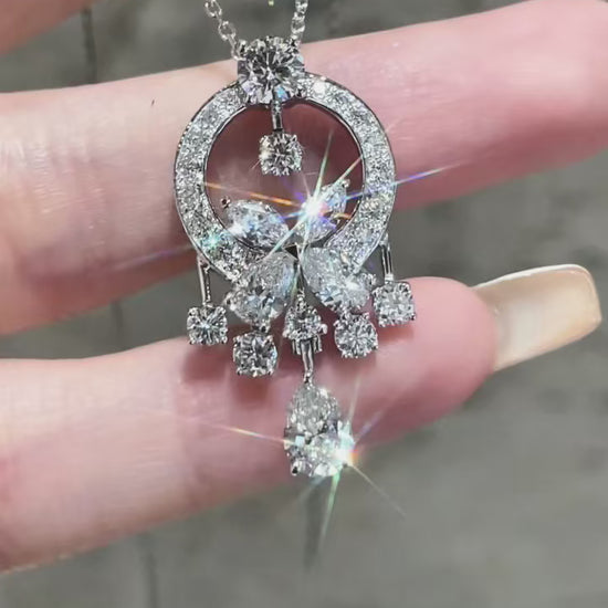 Full Pavé Lab Diamond Necklace – PT950 Platinum | Statement Design-4 | Now on Sale