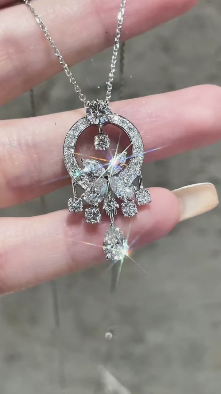 Full Pavé Lab Diamond Necklace – PT950 Platinum | Statement Design-4 | Now on Sale